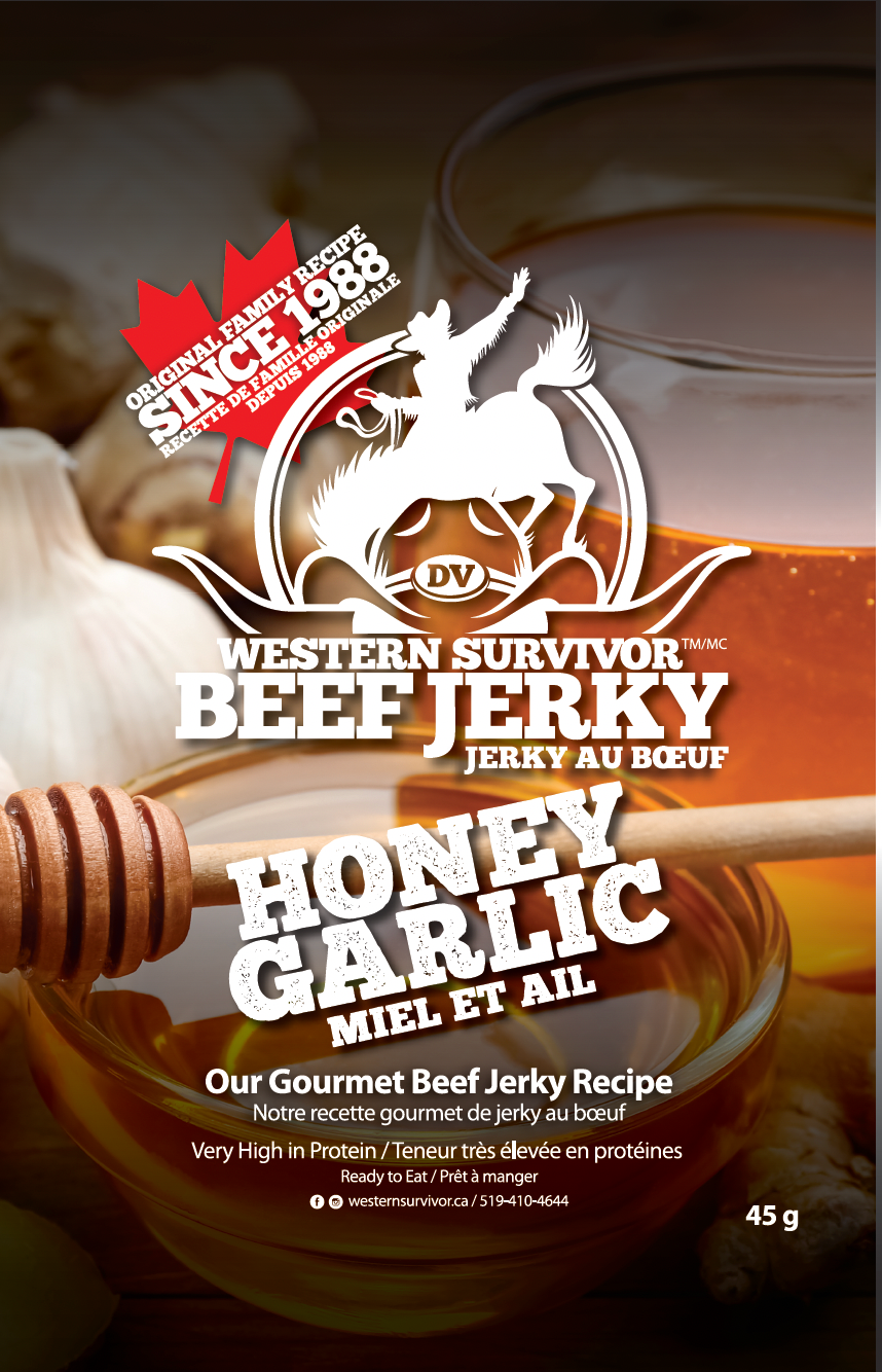 Western Survivior Beef Jerky Honey Garlic 12/45g