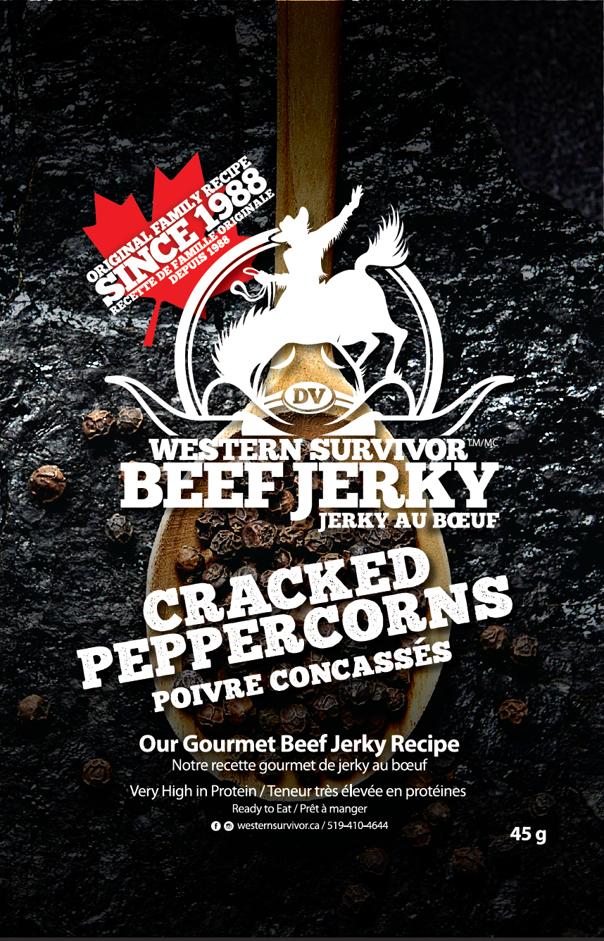 Western Survivor Beef Jerky Cracked Peppercorn 12/45g