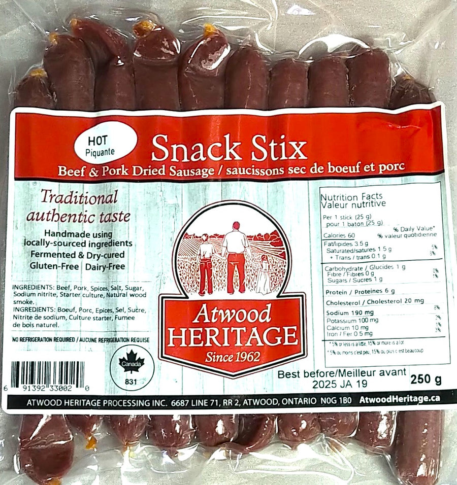 Atwood Heritage 10 Stick Meat Snack Hot 8/250g