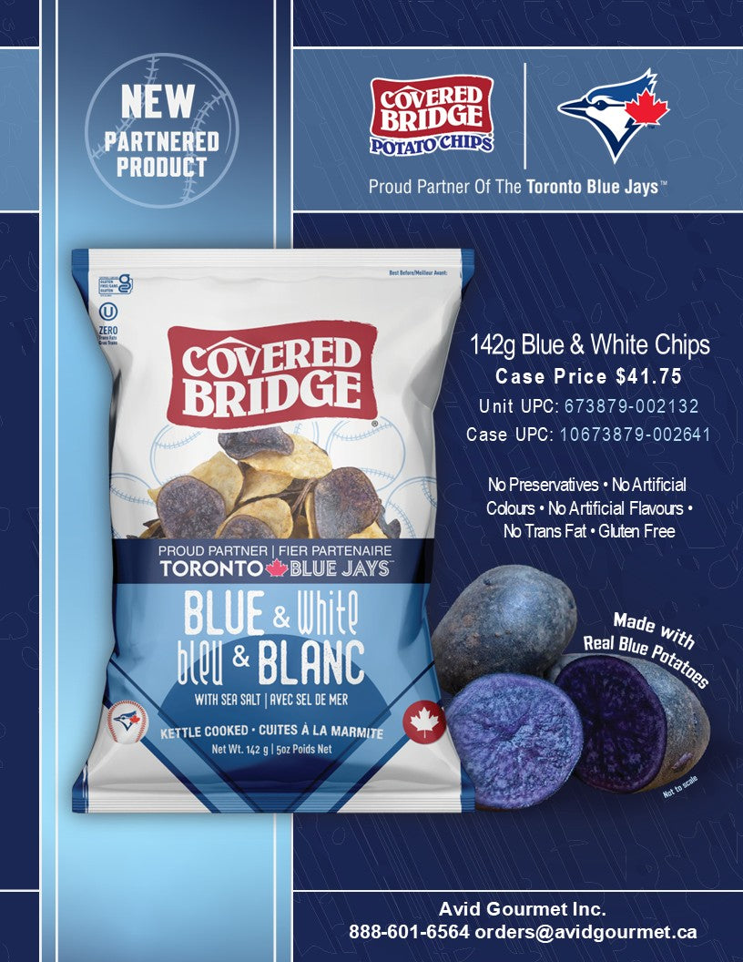 Covered Bridge Chips Blue and White Blue Jays