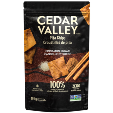 Cedar Valley Pita Chips Cinnamon Sugar 12/180g