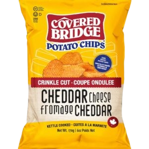 Covered Bridge Chips Crinkle Cut Cheddar Cheese 12/170g