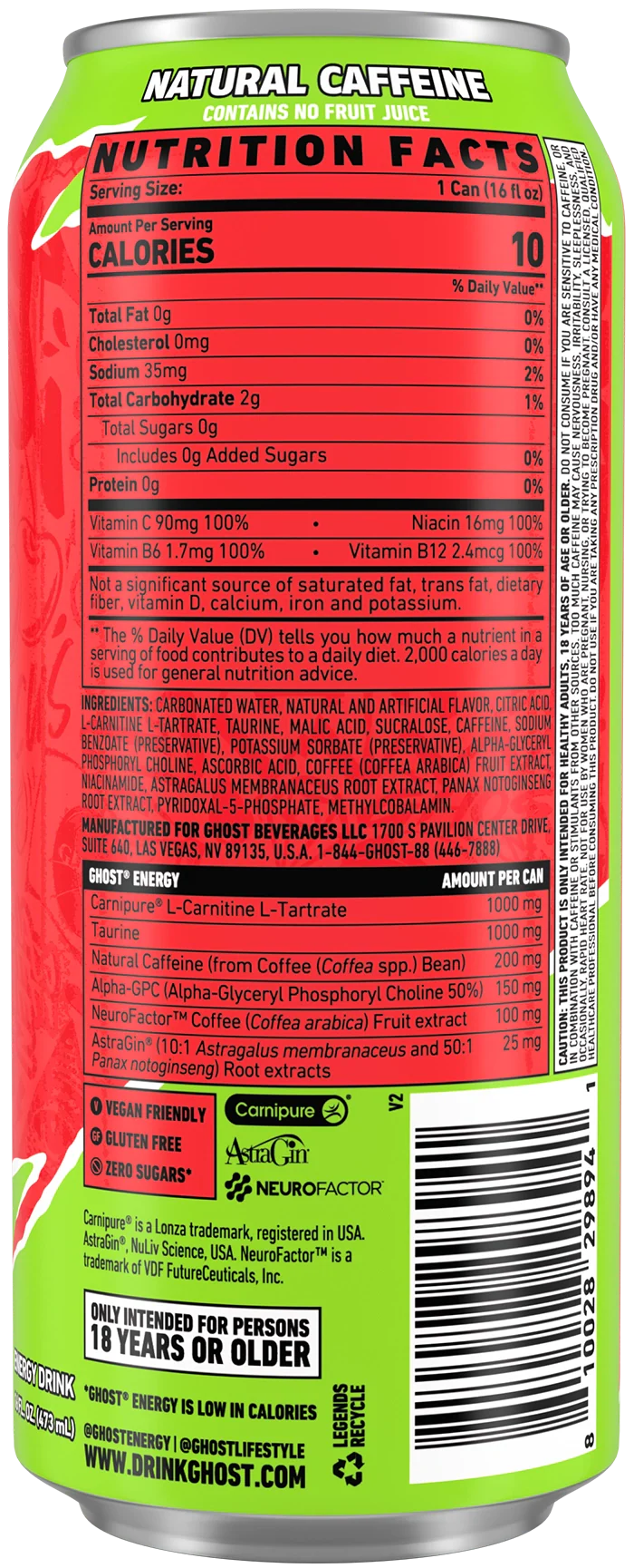 Ghost Energy Drink Cherry Limeade 12/473ml