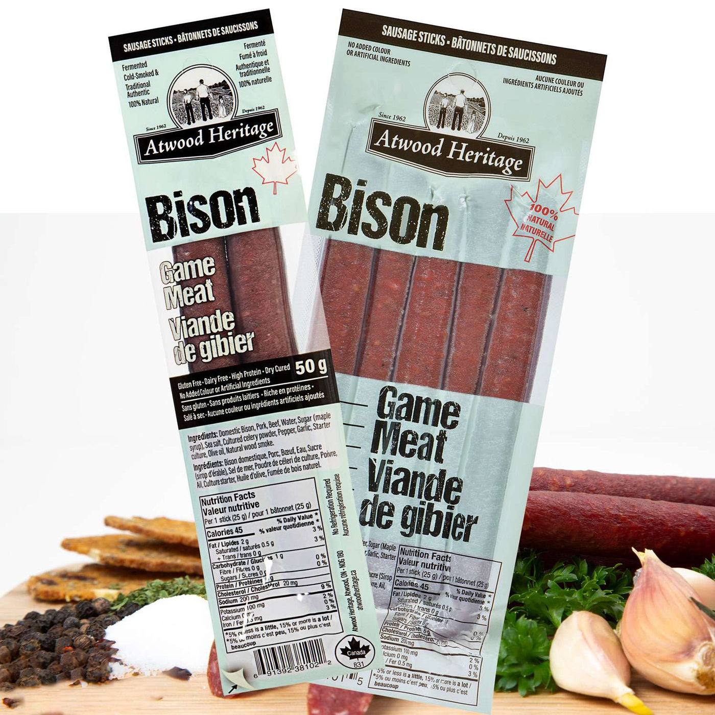 Atwood Heritage 2 Stick Meat Snack Bison 30/50g