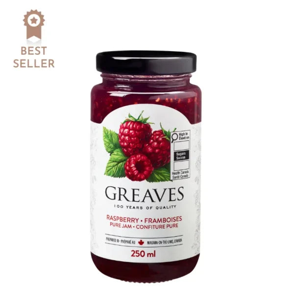 Greaves Raspberry Jam 12/250ml
