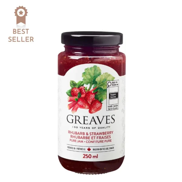 Greaves Rhubarb Strawberry Jam 12/250ml