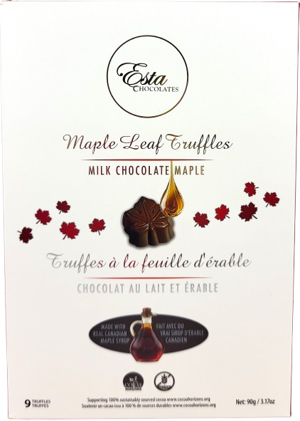 Esta Maple Leaf Milk Chocolate Truffles 12/90g