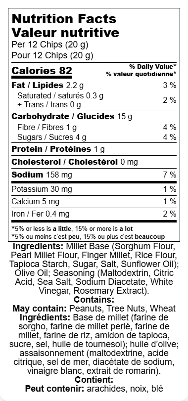 Not Ordinary Chips 16/85g Millet Popped Chips Sea Salt & Vinegar