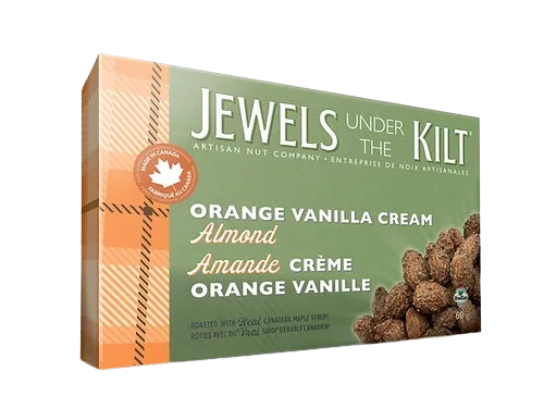 Jewels Under the Kilt, Orange Vanilla Cream Almonds 6/115g
