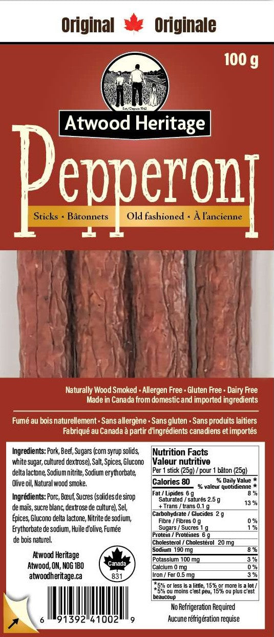 Atwood Heritage Pepperoni Original 6/100g