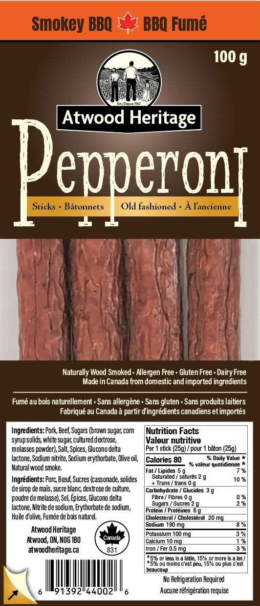 Atwood Heritage Pepperoni Smokey BBQ 6/100g