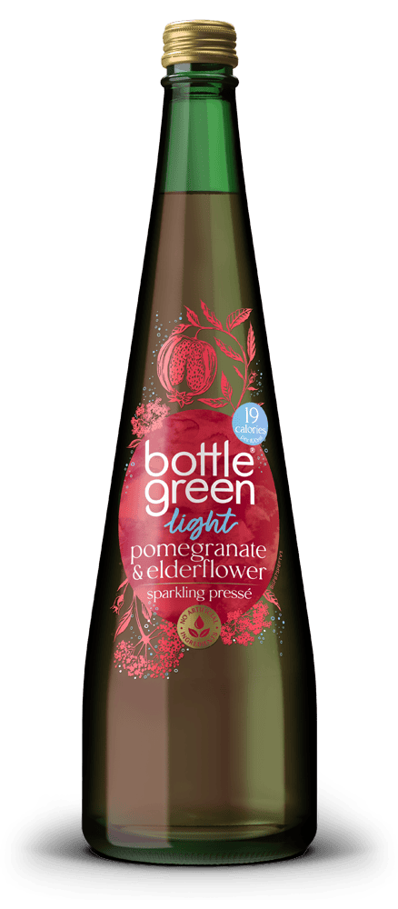 Bottled Green Pomegranate and Elderflower Sprakling presse 6/750ml