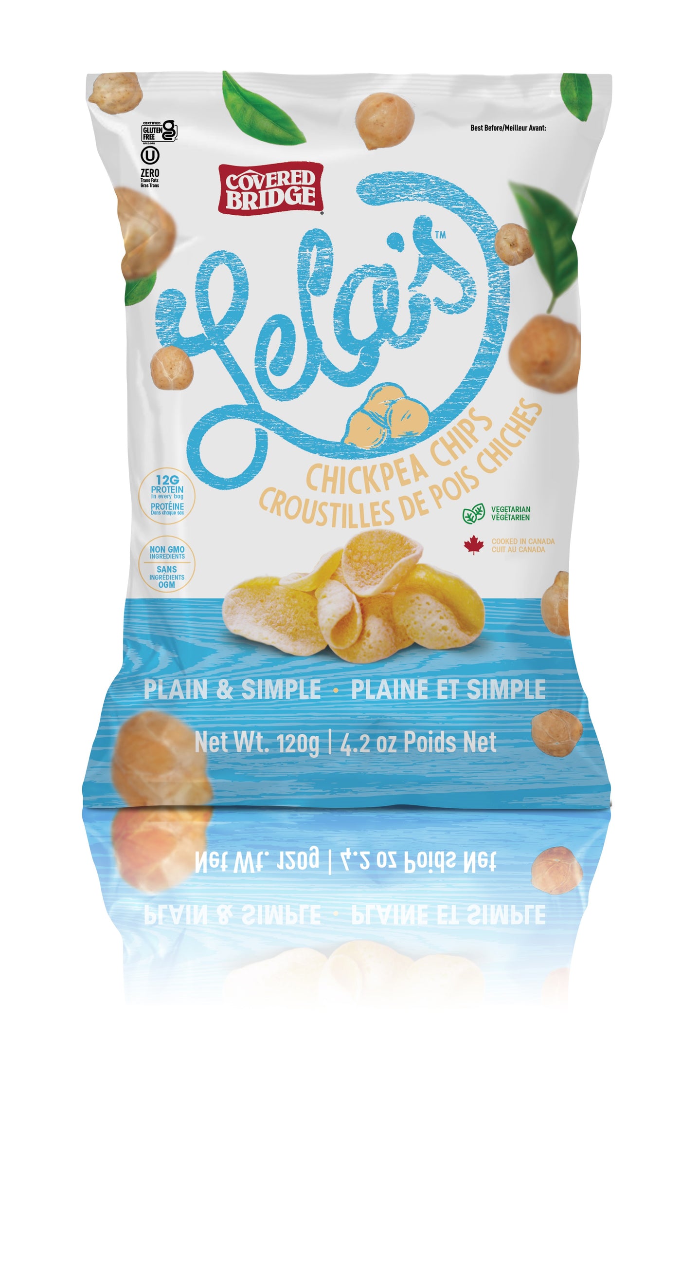 Lela's Chickpea Chips 8/120g Plain and Simple