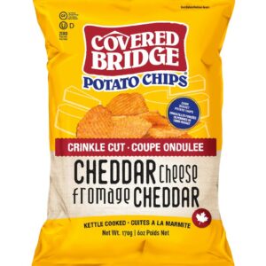 Covered Bridge Crinkle Cut Cheddar Cheese Chips 12/170g