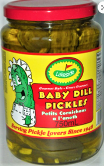 Lakeside Baby Dill Pickles - 12/750 ml