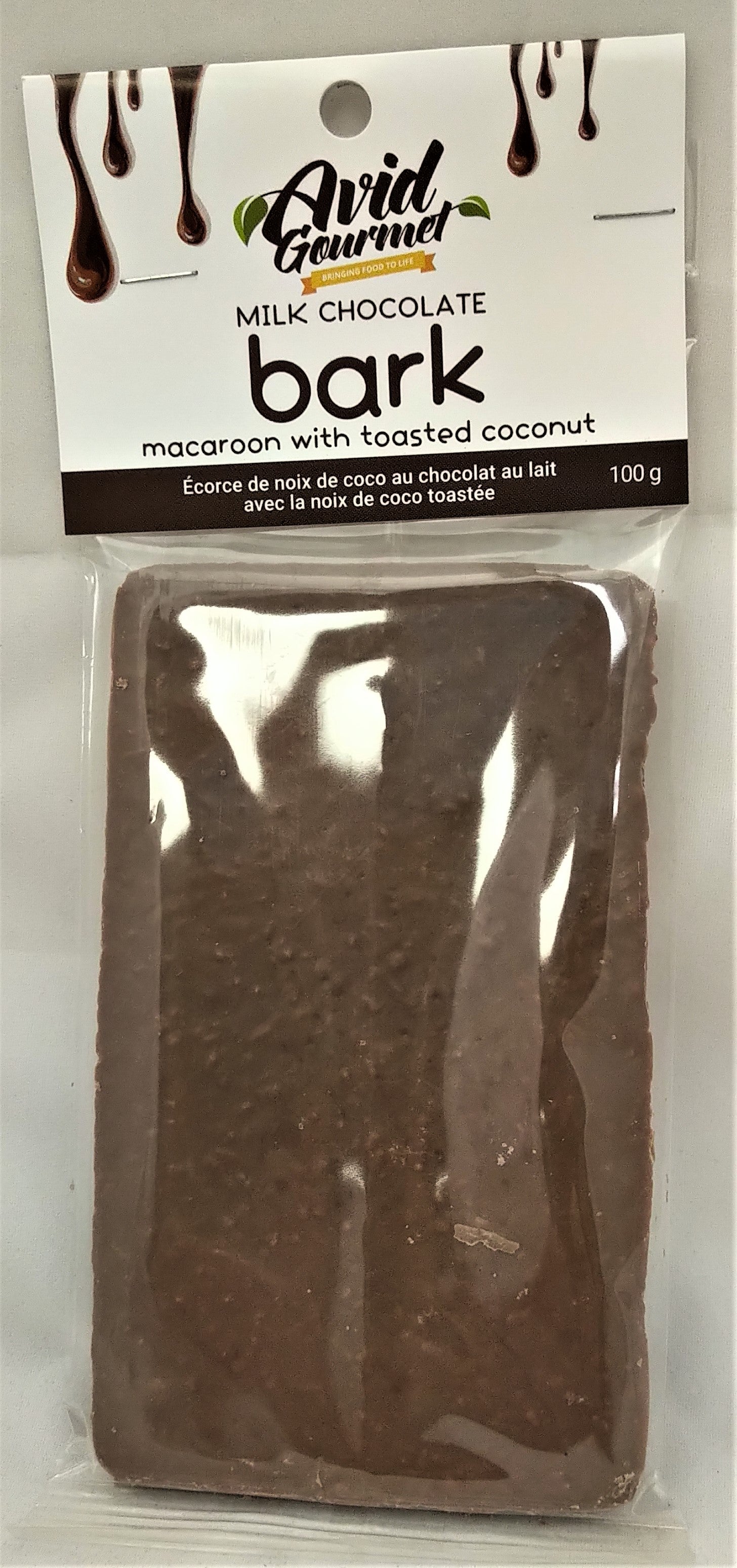 Avid Milk Choc Bark Macaroon 12/100 g