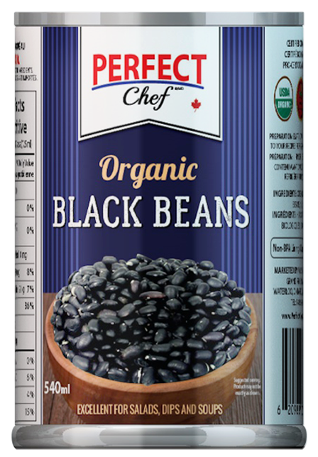 Perfect Chef Organic Black Beans 12/540ml