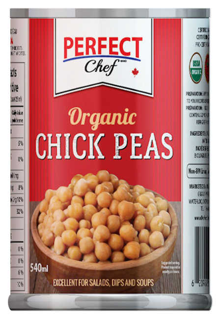 Perfect Chef Organic Chick Peas 12/540ml