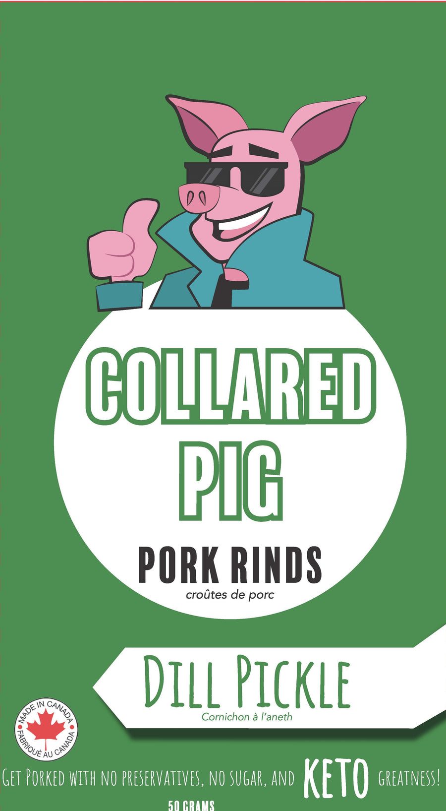Collared Pig Pork Rinds Dill Pickle 12/50g