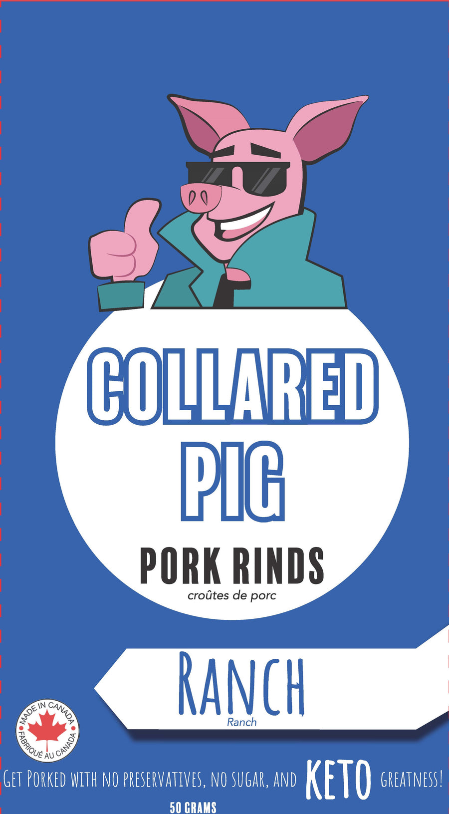 Collared Pig Pork Rinds Ranch 12/50g