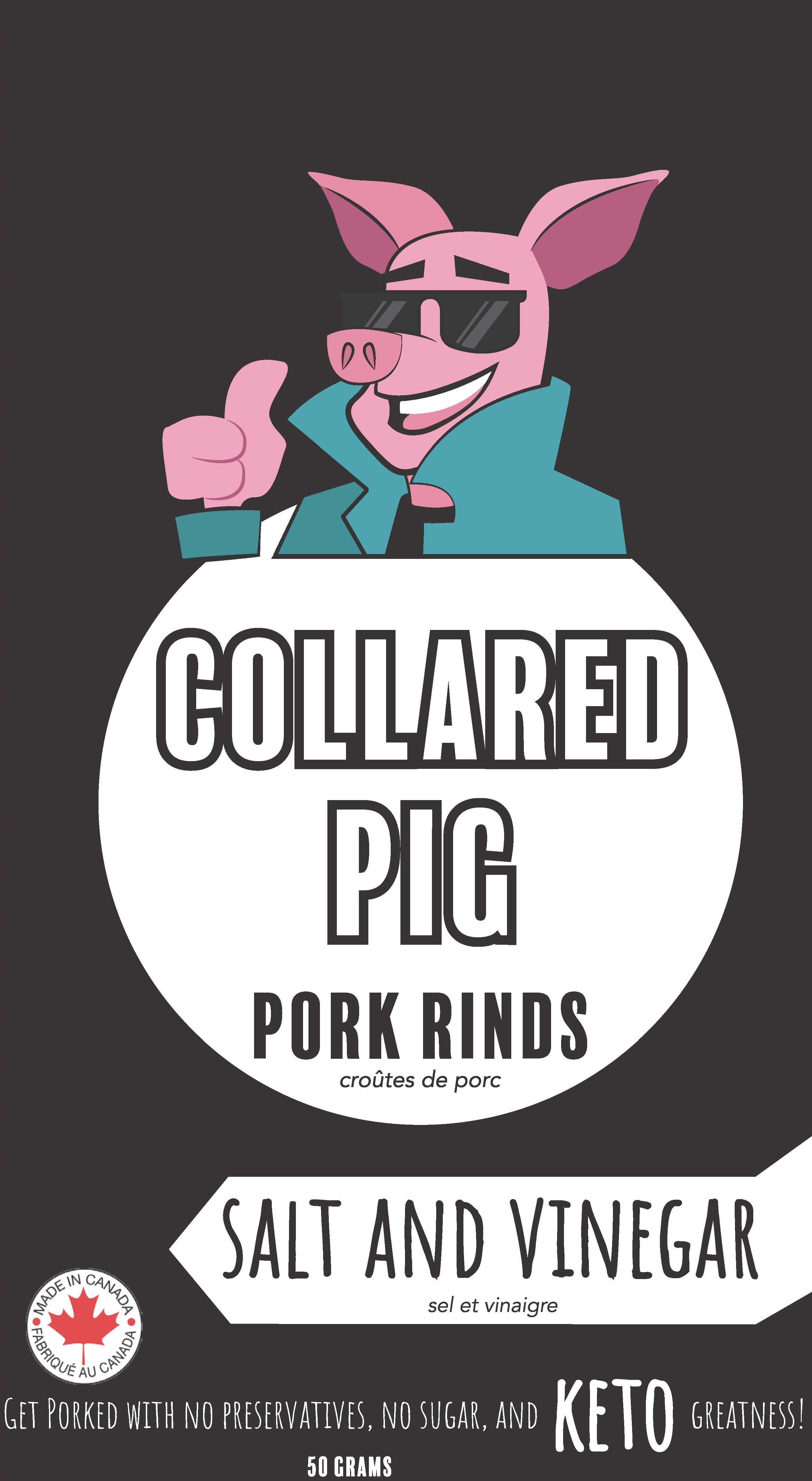 Collared Pig Pork Rinds Salty & Vinegar 12/50g