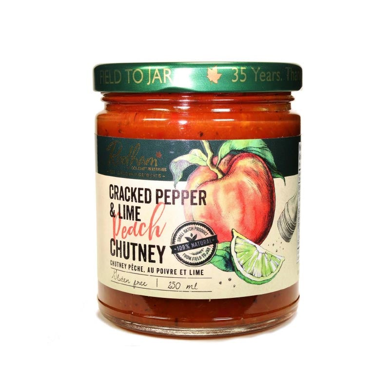 Rootham Cracked Pepper Lime Peach chutney 12/250 ml